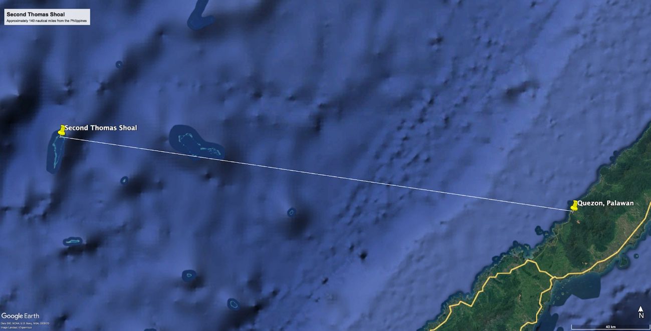 Location of Second Thomas Shoal