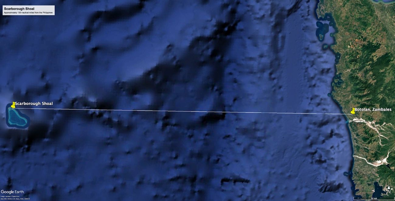 Location of Scarborough Shoal